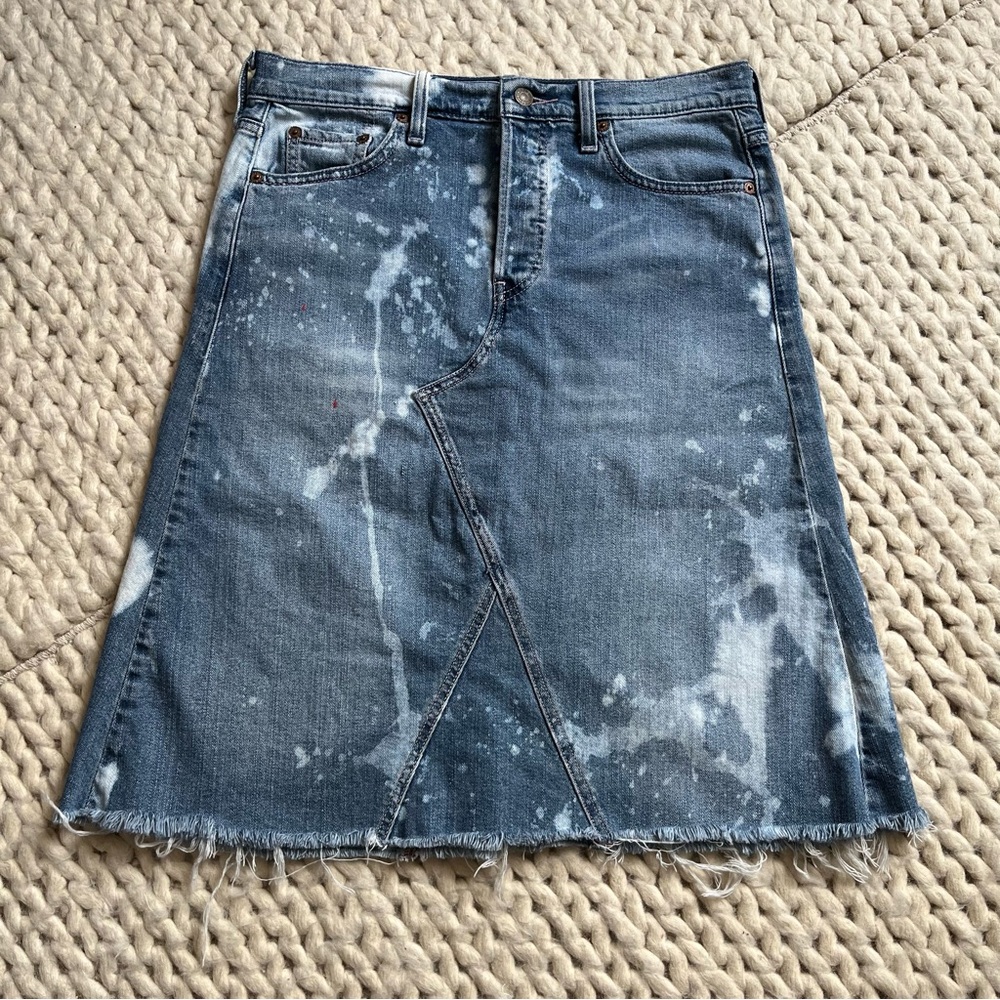Levi's Button-fly Distressed Denim Skirt | 30 waist